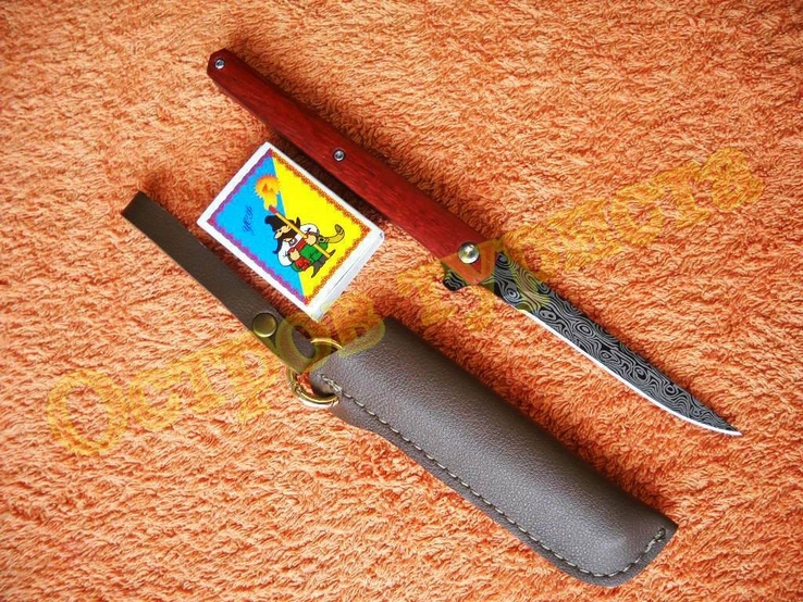 Нож складной полуавтомат Флиппер M390 с чехлом узор, фото №2