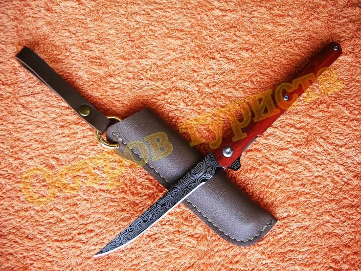Нож складной полуавтомат Флиппер M390 с чехлом узор, фото №11