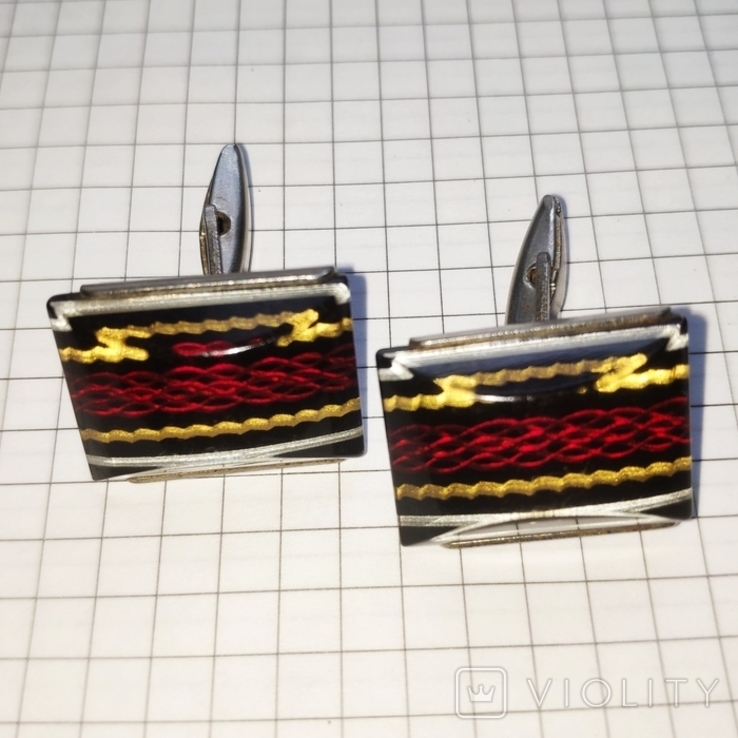 Vintage cufflinks with a beautiful pattern, costume jewelry, USSR, photo number 2