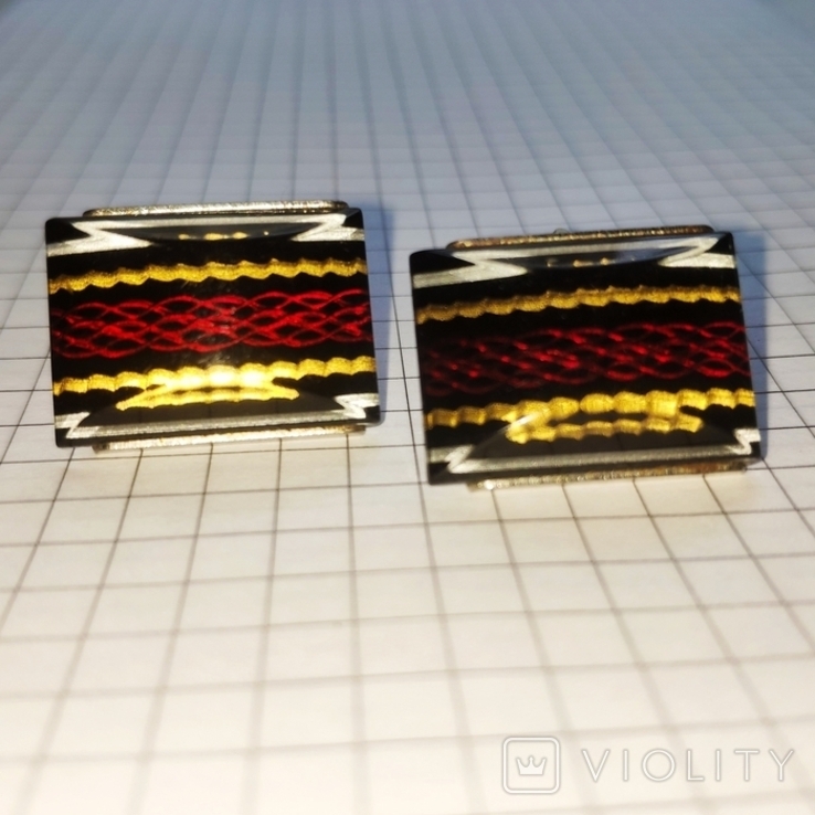 Vintage cufflinks with a beautiful pattern, costume jewelry, USSR, photo number 3