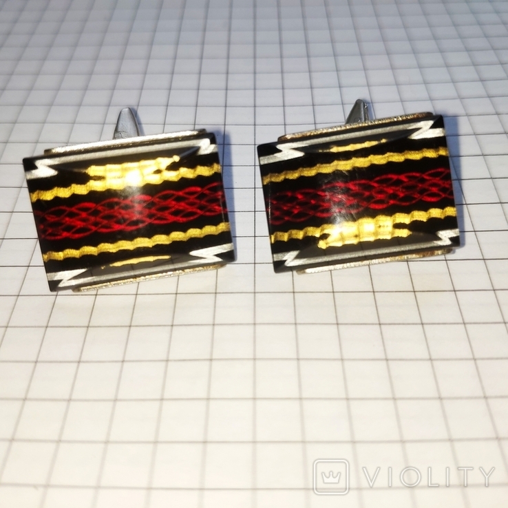 Vintage cufflinks with a beautiful pattern, costume jewelry, USSR, photo number 12