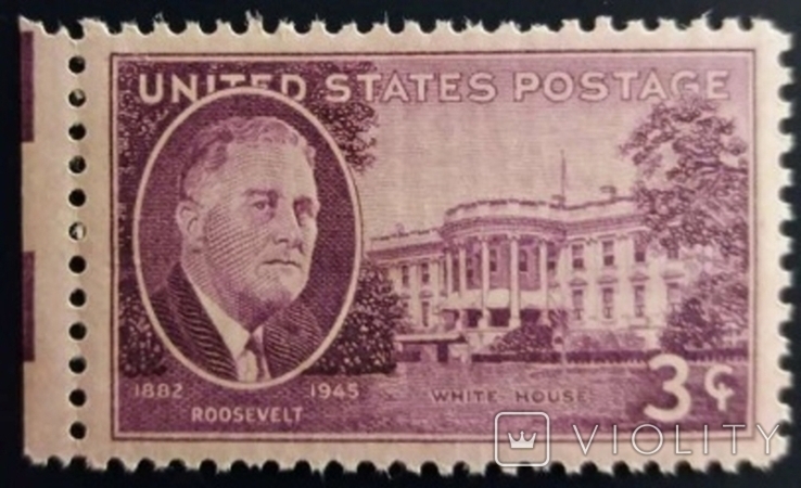 США 1945 г., Рузвельт и Белый дом, MNH