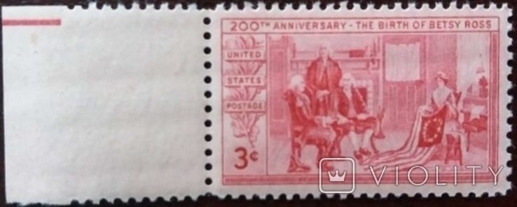 США 1952 г., Флаг Бетси Росс, MNH