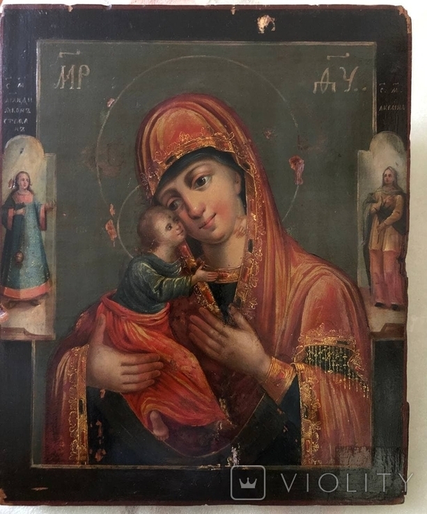 Икона Богородицы Владимирская 18 век, фото №3