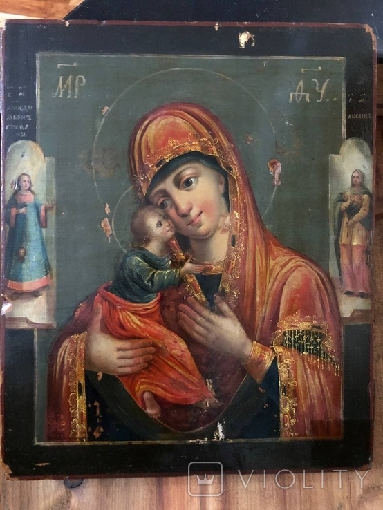 Икона Богородицы Владимирская 18 век, фото №13