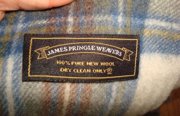 James Pringle 100 % Pure new wool Шерстяной теплый мужской шарф с бахромой, фото №7