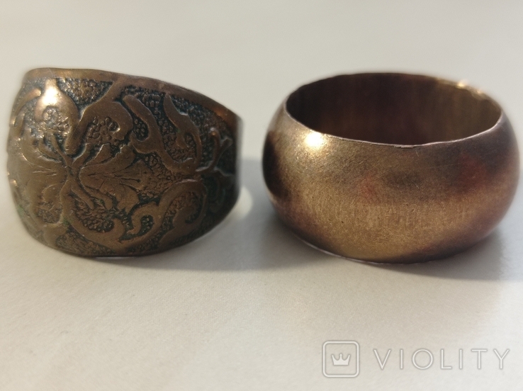 2pcs copper and brass ring, photo number 2