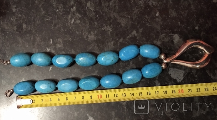 Necklace, beads, necklace.Silver, Arizona turquoise, 161 gr, photo number 6