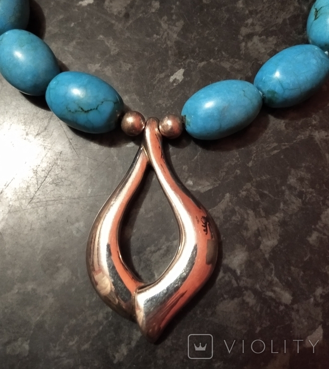 Necklace, beads, necklace.Silver, Arizona turquoise, 161 gr, photo number 7