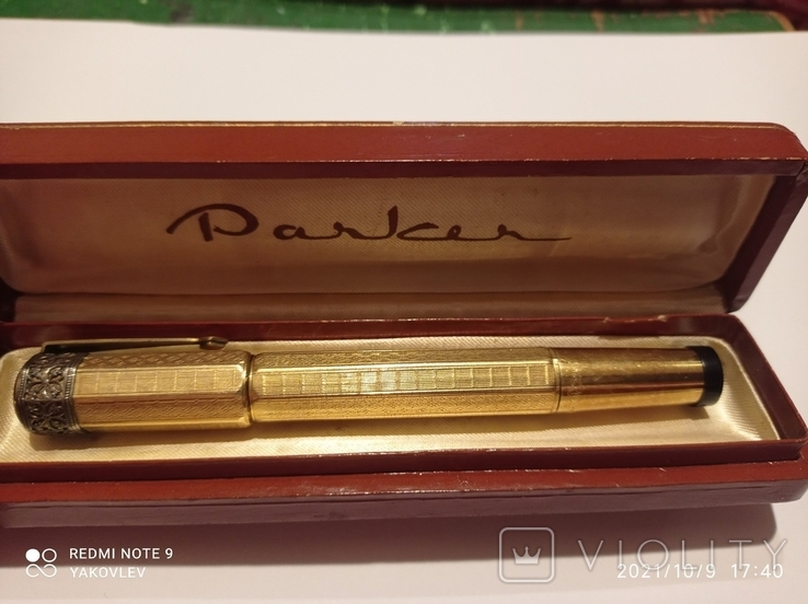 Octagonal safety fountain pen Europa 750 rolled 18k Parker Ercolessi 1910-1930