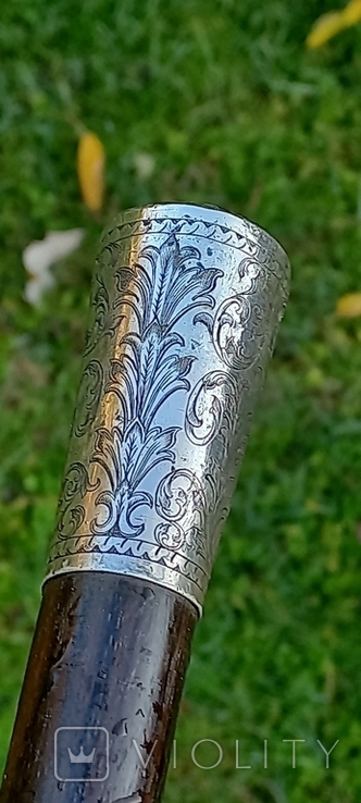 Cane 88 cm, silver, mother-of-pearl, bronze, probably - India/Indochina, photo number 11