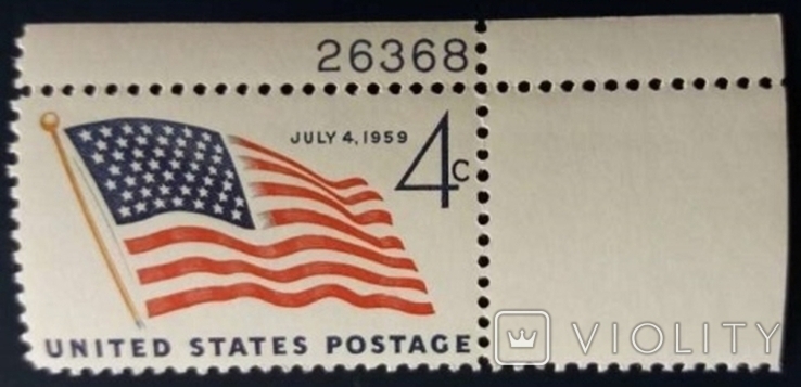 США 1959 г., Флаг, 49 звезд, MNH