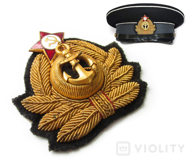 ВМФ шитая кокарда краб офицерского состава., фото №2