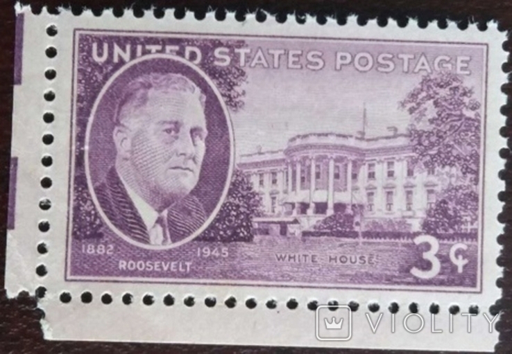 США 1945 г., Рузвельт и Белый дом, MNH