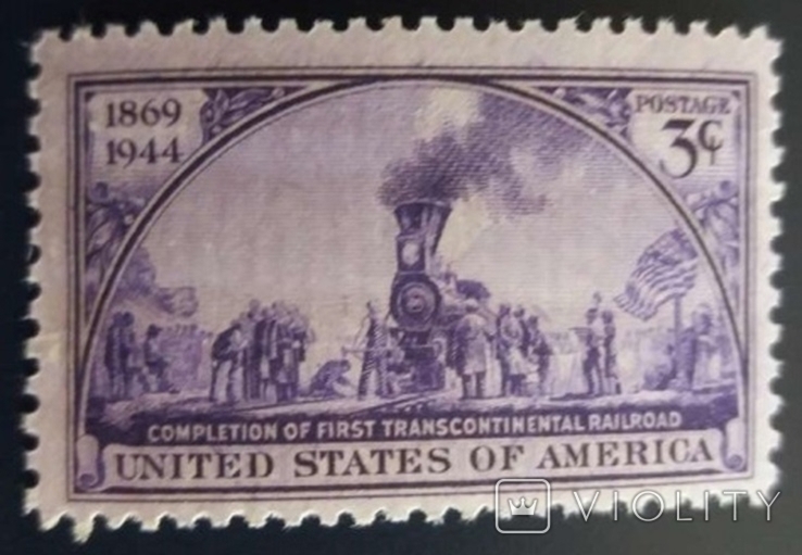 США 1944 г., Церемония Золотого Шипа, Transcontinental Railroad, MNH