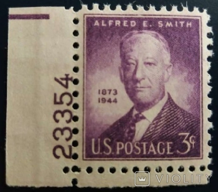 США 1945 г., Альфред Э. Смит, губернатор Нью-Йорка, MNH
