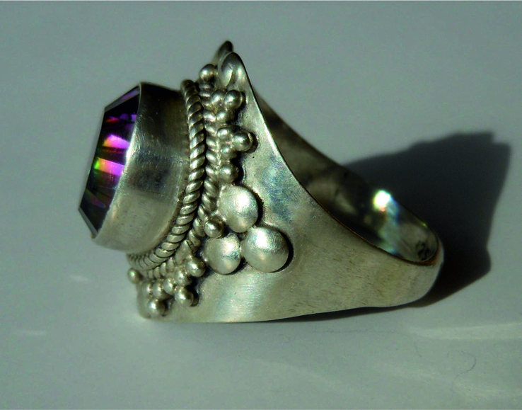 Серебряное кольцо с мистик топазом, numer zdjęcia 4