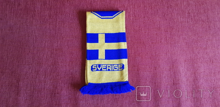 Вінтажний фанатський шарф (шалик, роза) вболівальника збірної Швеції з футболу, фото №3