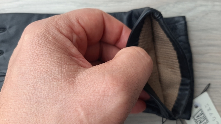 Женские черные кожаные демисезонные перчатки G's'G, фото №5