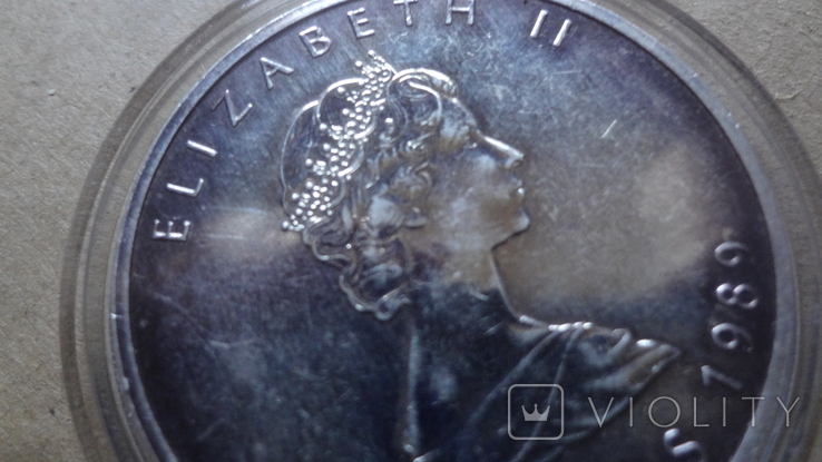 5 долларов 1989 Канада серебро унция 999, фото №7