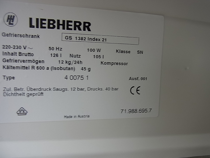 Морозильна камера LIEBHERR 126 L 4 ящика з Німеччини, фото №7