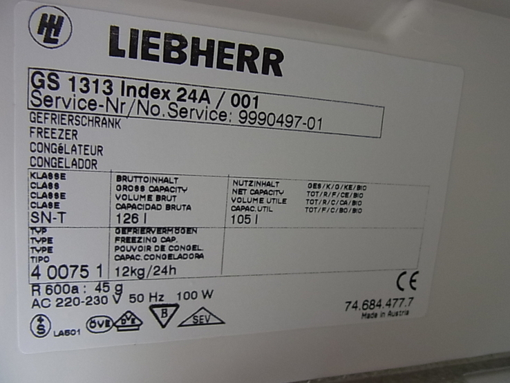 Морозильна камера LIEBHERR COMFORT 126 L 4 ящика з Німеччини, numer zdjęcia 9
