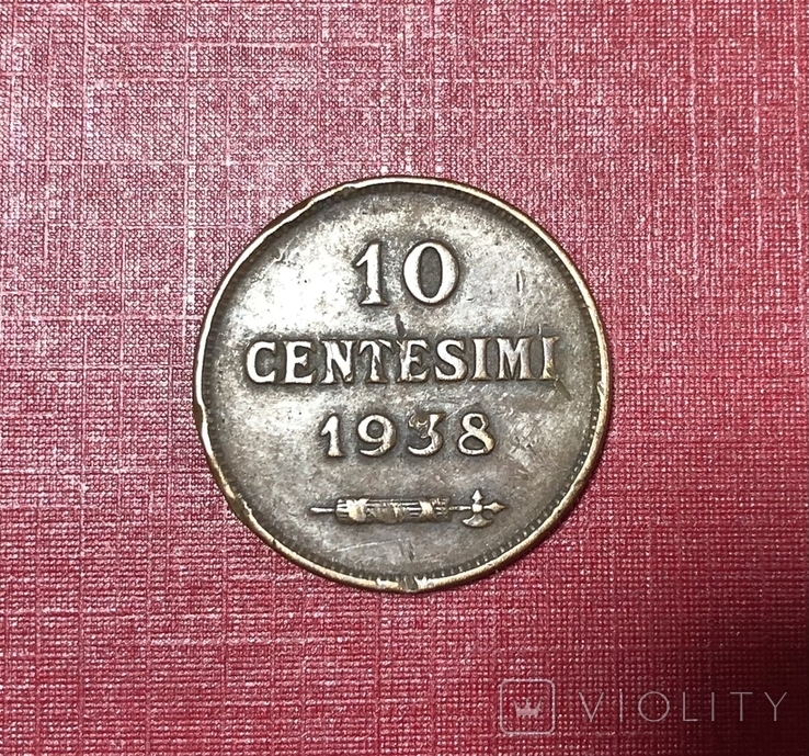 10 Чентезимо, 10 centesimi 1938 год, Сан Марино, фото №2