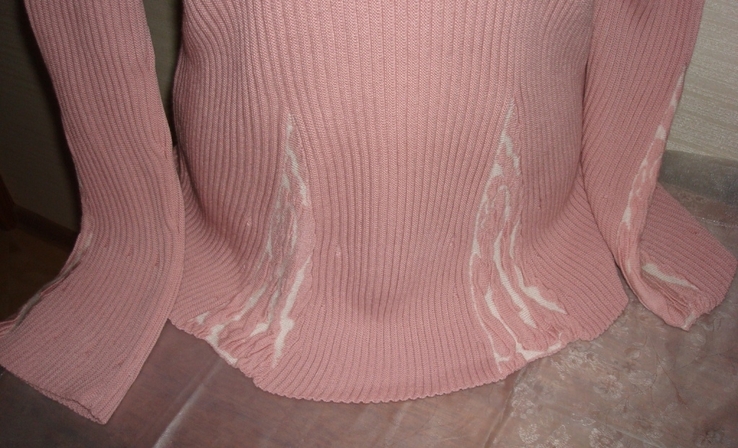 Красивый полушерстяной пудровый женский свитер удлиненный полушерсть турция, фото №6