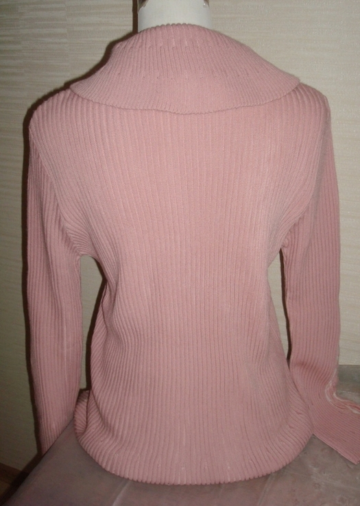 Красивый полушерстяной пудровый женский свитер удлиненный полушерсть турция, фото №7