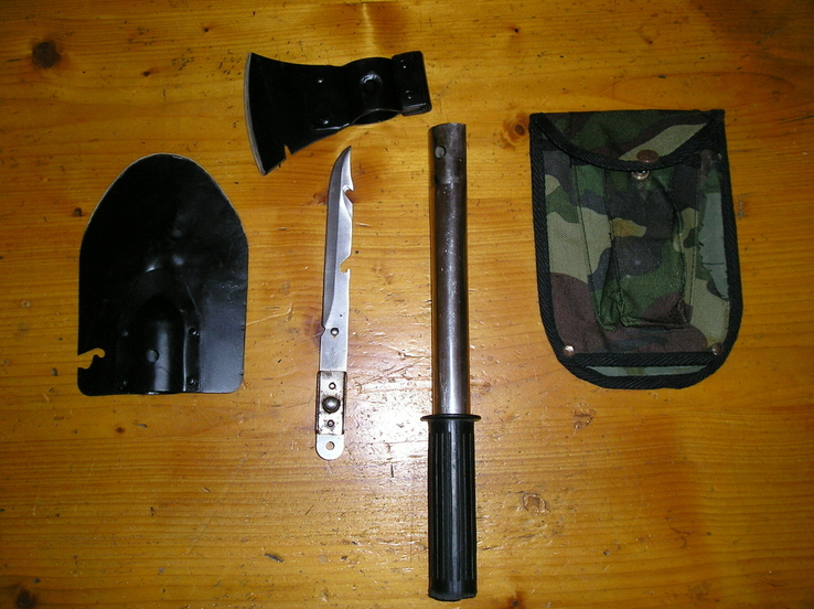Набор лопата, топор, нож в чехле, фото №2