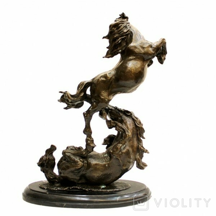 Скульптура Резвящиеся лошади.Бронза. Франция.48 см., фото №3
