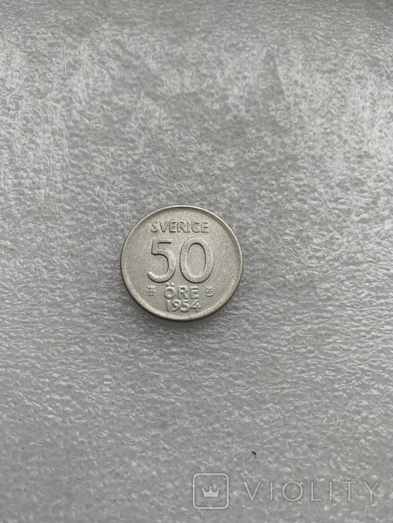Швеция 50 эре, 1954-серебро, фото №2