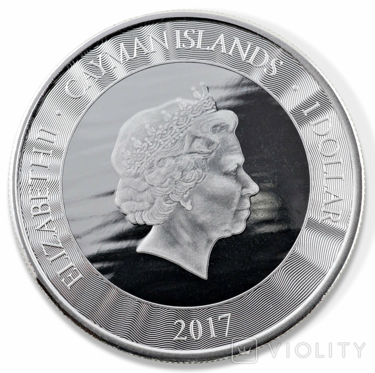 Красота!! Монета "Марлин" Каймановы острова, 2017 серебро 1 унция 999, 1 долл, фото №3