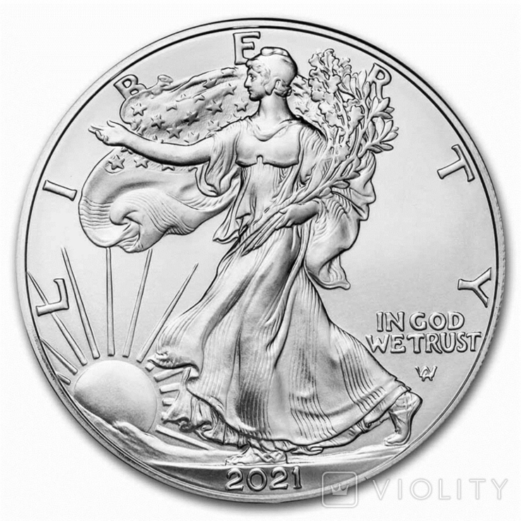 Инвестиционный доллар США Американский орел (тип 1), серебро 1 унция, photo number 3