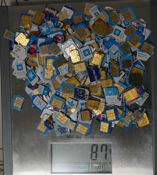 Сим карты 587 гр на аффинаж (87 гр микр-нан, 500 гр сим) + чипы сим карт 7 гр, фото №4