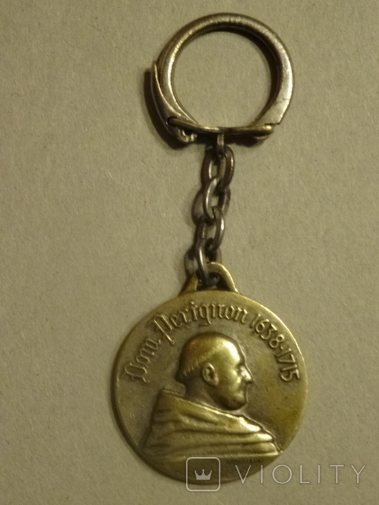 Вінтажний брелок-медальон Don Perignon 1638 - 1715., фото №4