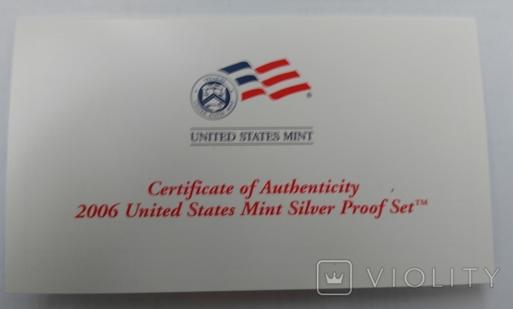 США годовой набор 2006, 10 монет Proof,серебро,сертификат, photo number 5