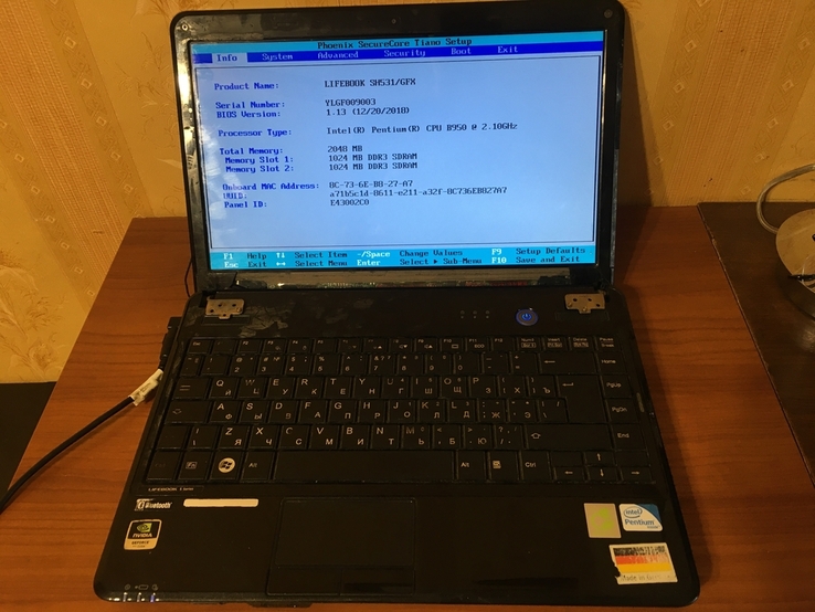 Ноутбук Fujitsu Lifebook SH531 13,3" B950/HM65/2gb/500gb/Intel HD+GF410M крышка оторвана, фото №5
