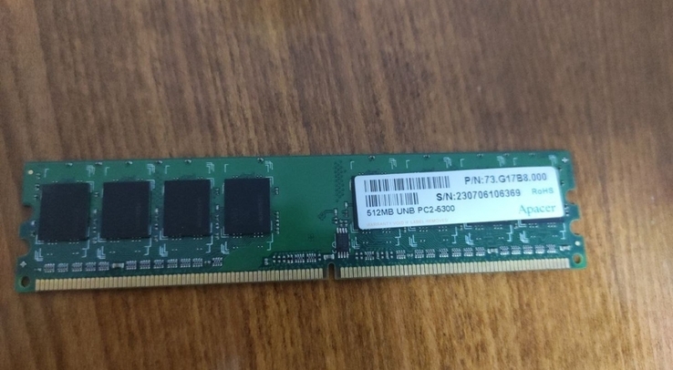 Оперативная память DDR2 2х 512mb Apacer PC2-5300, photo number 4