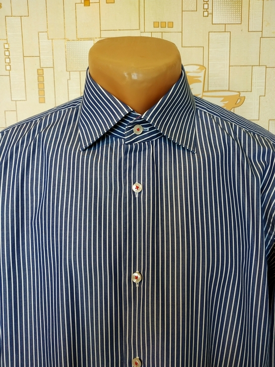 Рубашка синяя полоса TOMMY HILFIGER коттон р-р 39 (состояние нового), фото №3