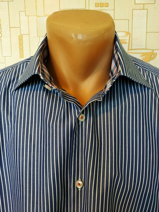 Рубашка синяя полоса TOMMY HILFIGER коттон р-р 39 (состояние нового), фото №4