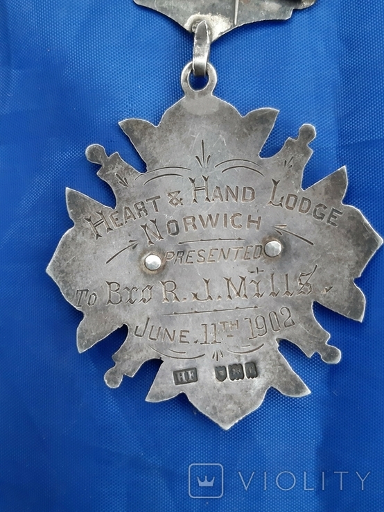 Масонская награда 1903г серебро 925пр. Англия, фото №5