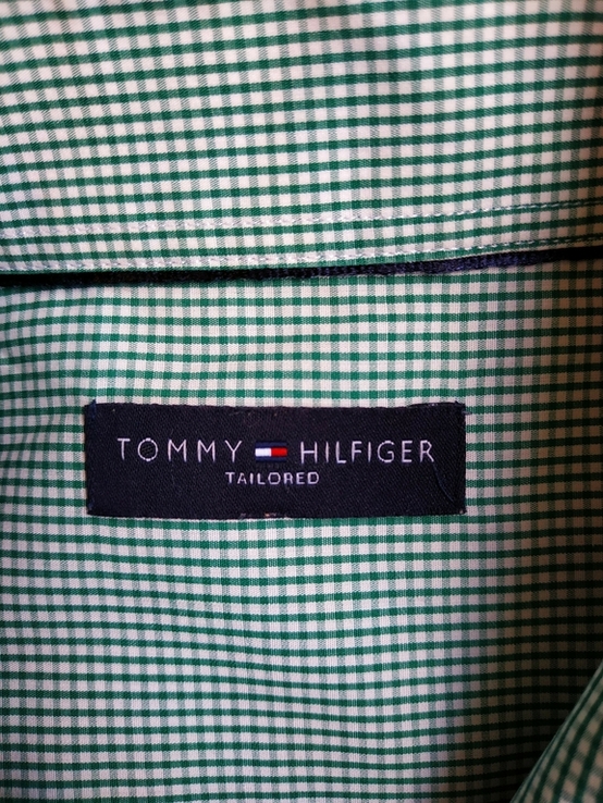 Рубашка зеленая клетка TOMMY HILFIGER Швейцария коттон p-p 39 (состояние нового), фото №10