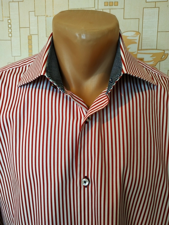 Рубашка красная полоса TOMMY HILFIGER коттон p-p 39 (состояние нового), фото №2