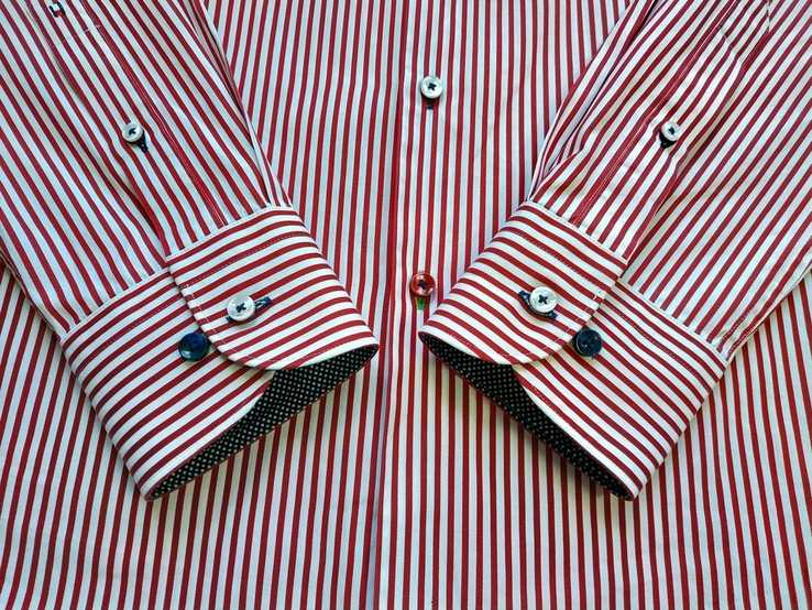 Рубашка красная полоса TOMMY HILFIGER коттон p-p 39 (состояние нового), фото №8