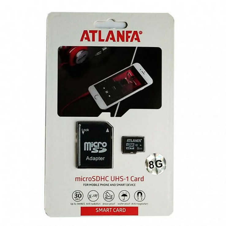 Карта памяти 8Gb class 10 (adapter SD) ATLANFA