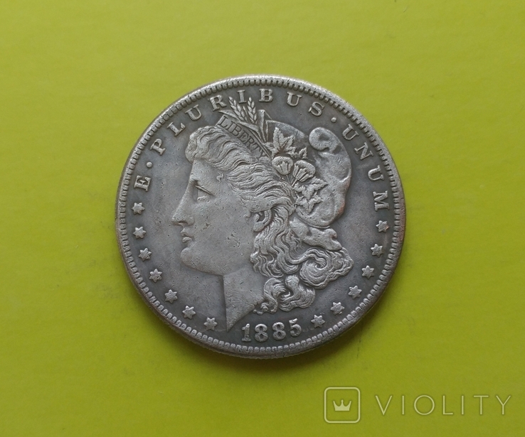 1 доллар 1885 г. СС Morgan США (копія), фото №2