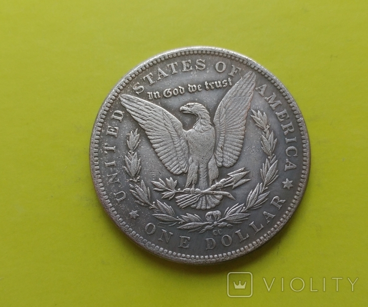 1 доллар 1885 г. СС Morgan США (копія), фото №3