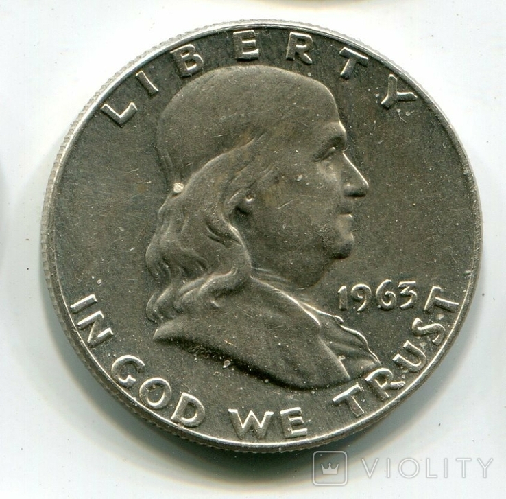 50 центов 1963 г Серебро Монетный двор D, фото №2