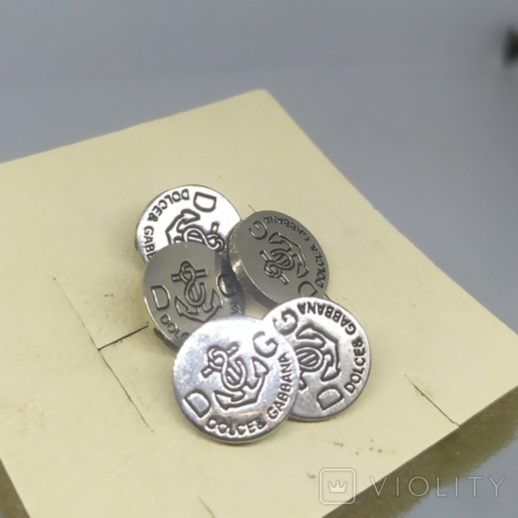 5 металевих кнопок Dolce Gabbana. Діаметр: 13мм, фото №3